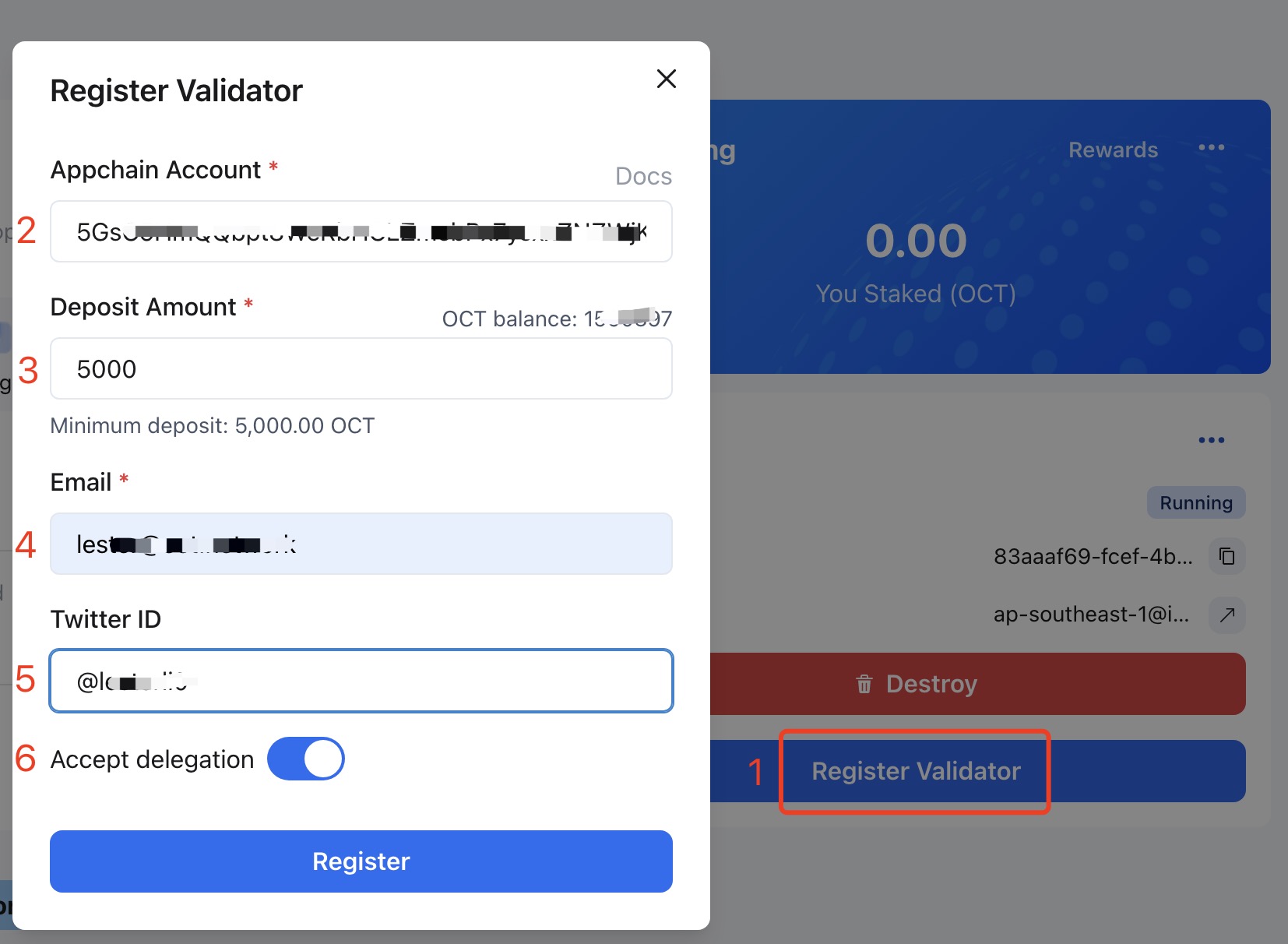 validator register